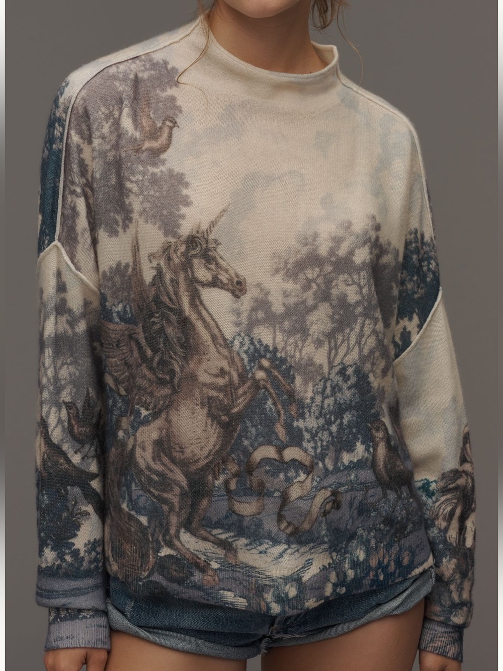 ✨Anthropologie Cashmere Sweater Pilcro Alani Mock-Neck Long-Sleeve New Small